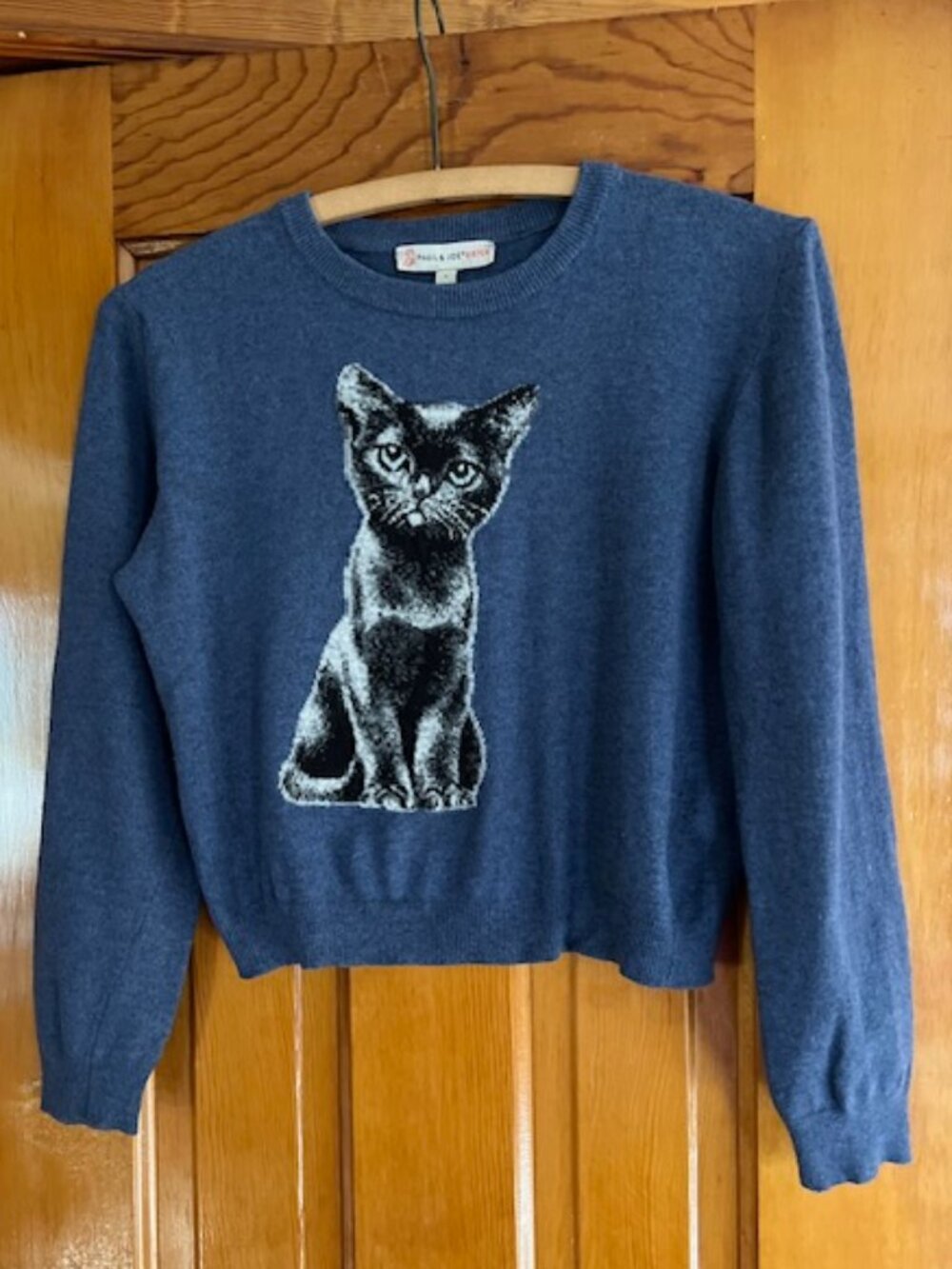 Paul & Joe Sister Intarsia Blk Cat Graphic Knitwear Sweater Woman 0
